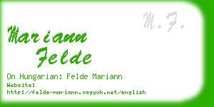 mariann felde business card